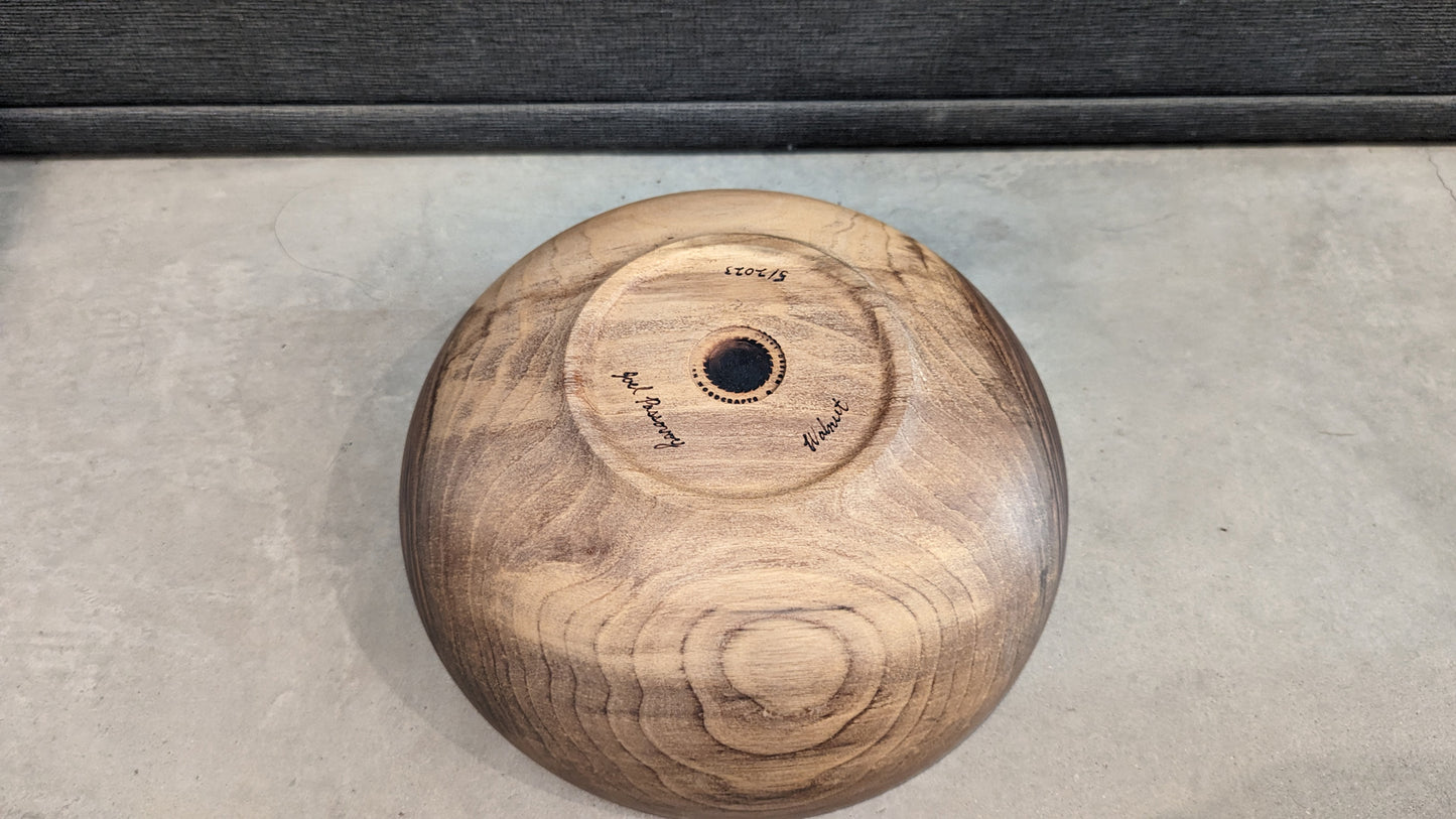 walnut bowl - bottom whole